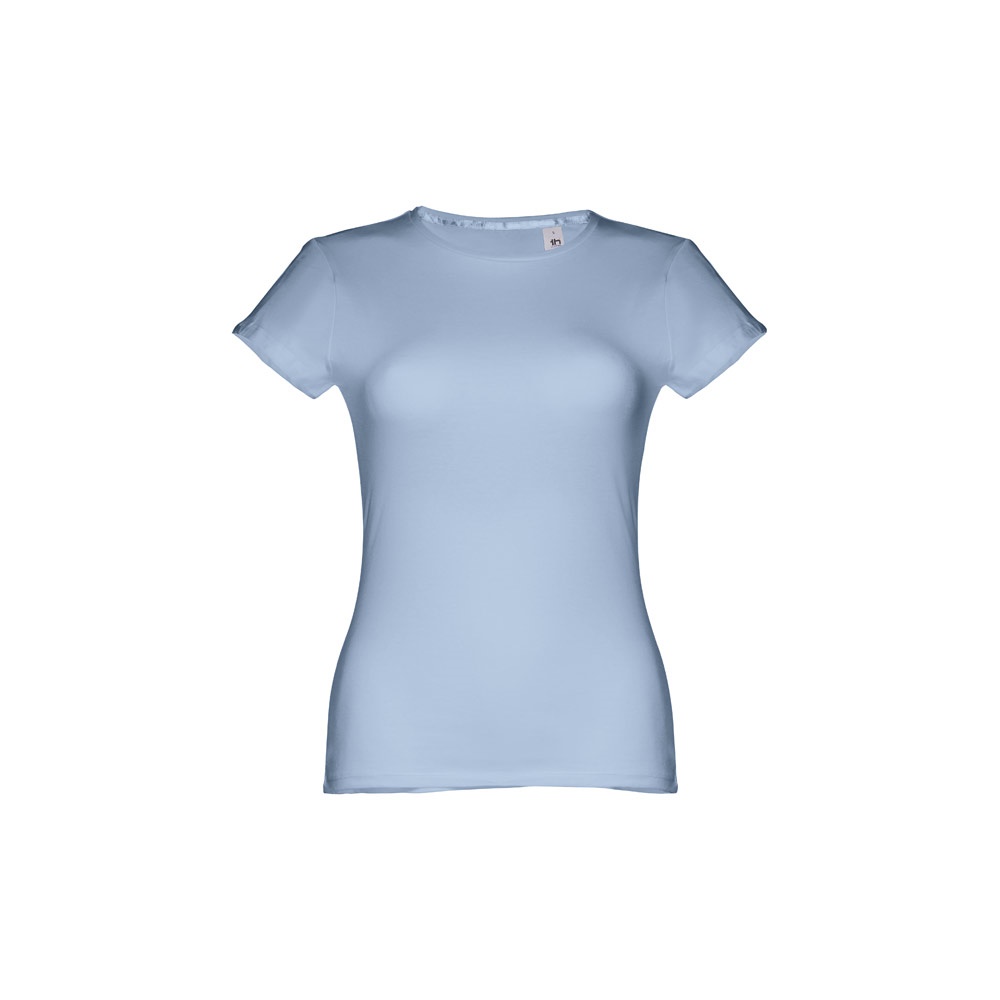 THC SOFIA. Katoenen dames-T-shirt met riem - Pastel blauw