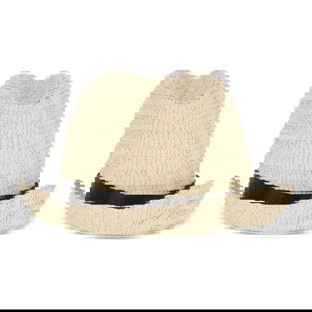 Strohoed met gekleurde band