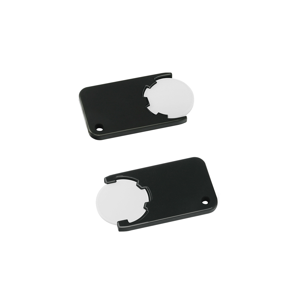 Chiphouder met winkelwagenmuntje 1€ "Beta" - wit/zwart