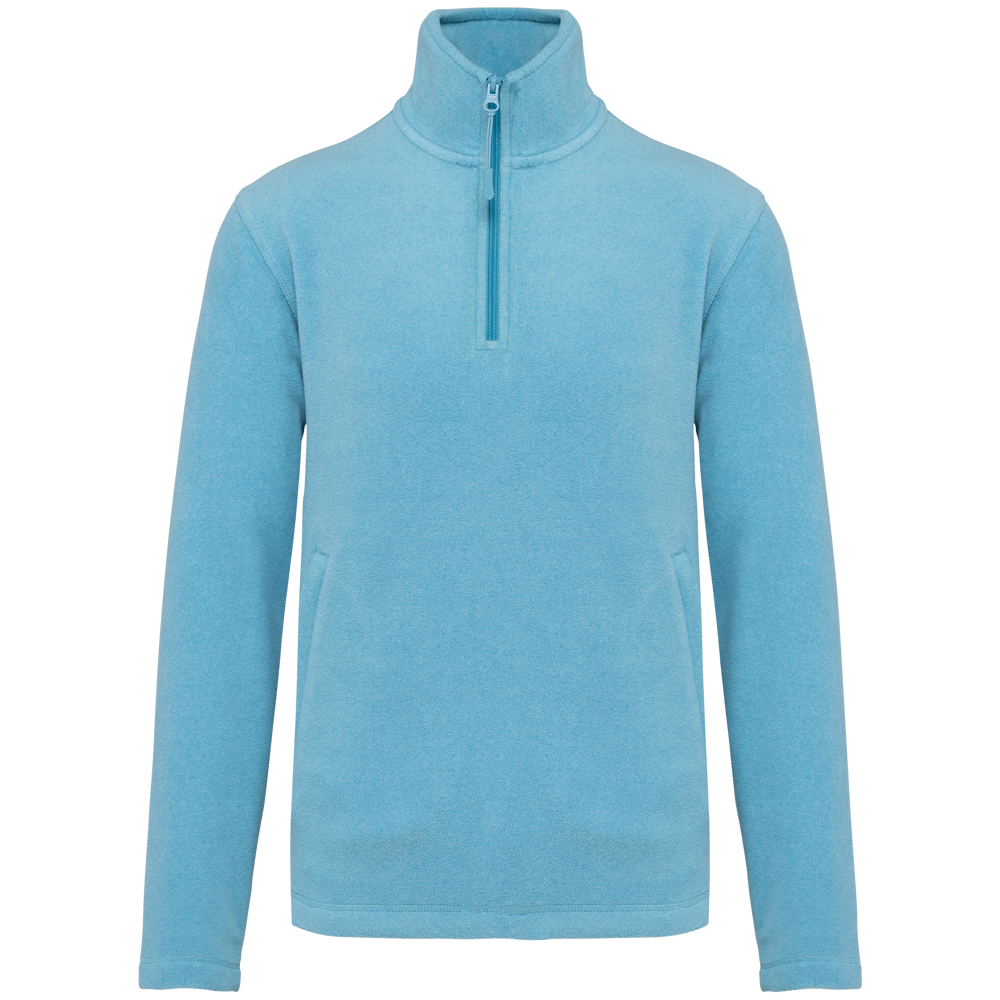 - Enzo - Fleece met ritskraag - Cloudy blue heather