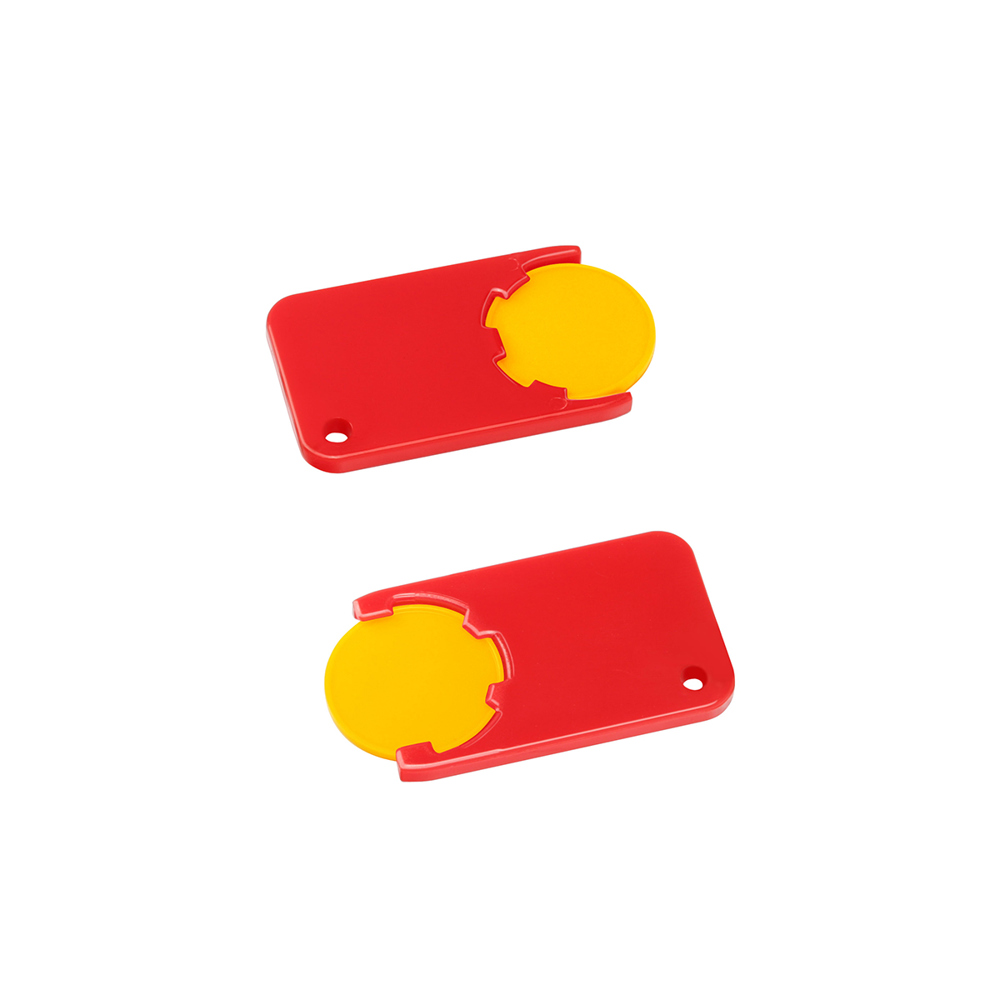 Chiphouder met winkelwagenmuntje 1€ "Beta" - geel/rood