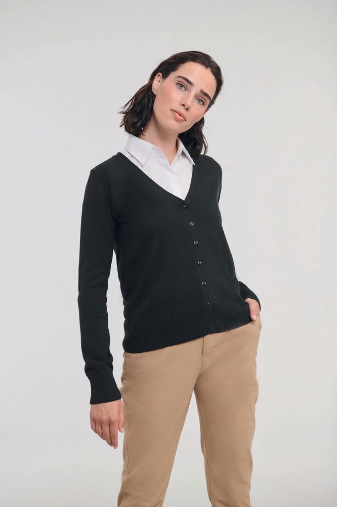 RU715F - Ladies' gebreid vest met V-hals