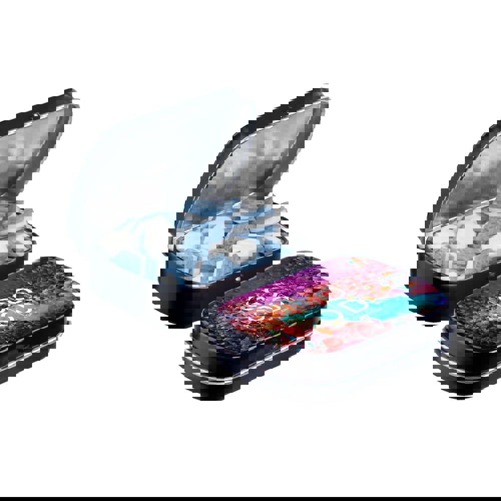 Mini scharnierblikje gevuld met pepermunt - Zwart