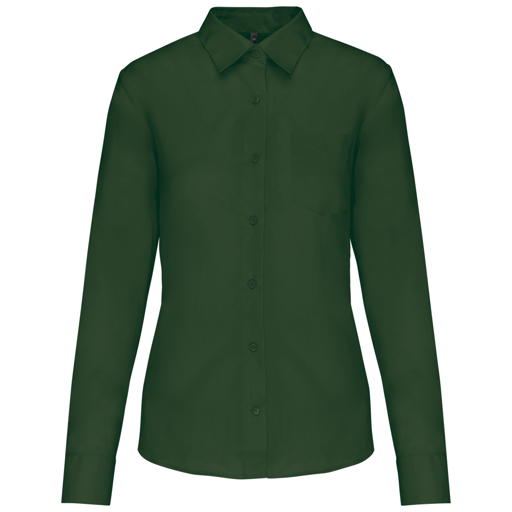 - Overhemd in onderhoudsvriendelijk polykatoen-popeline dames - forest green