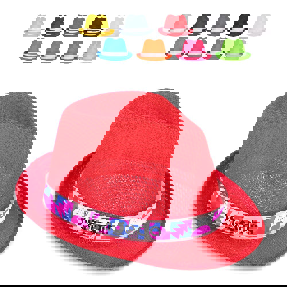 Polyester hoed met band