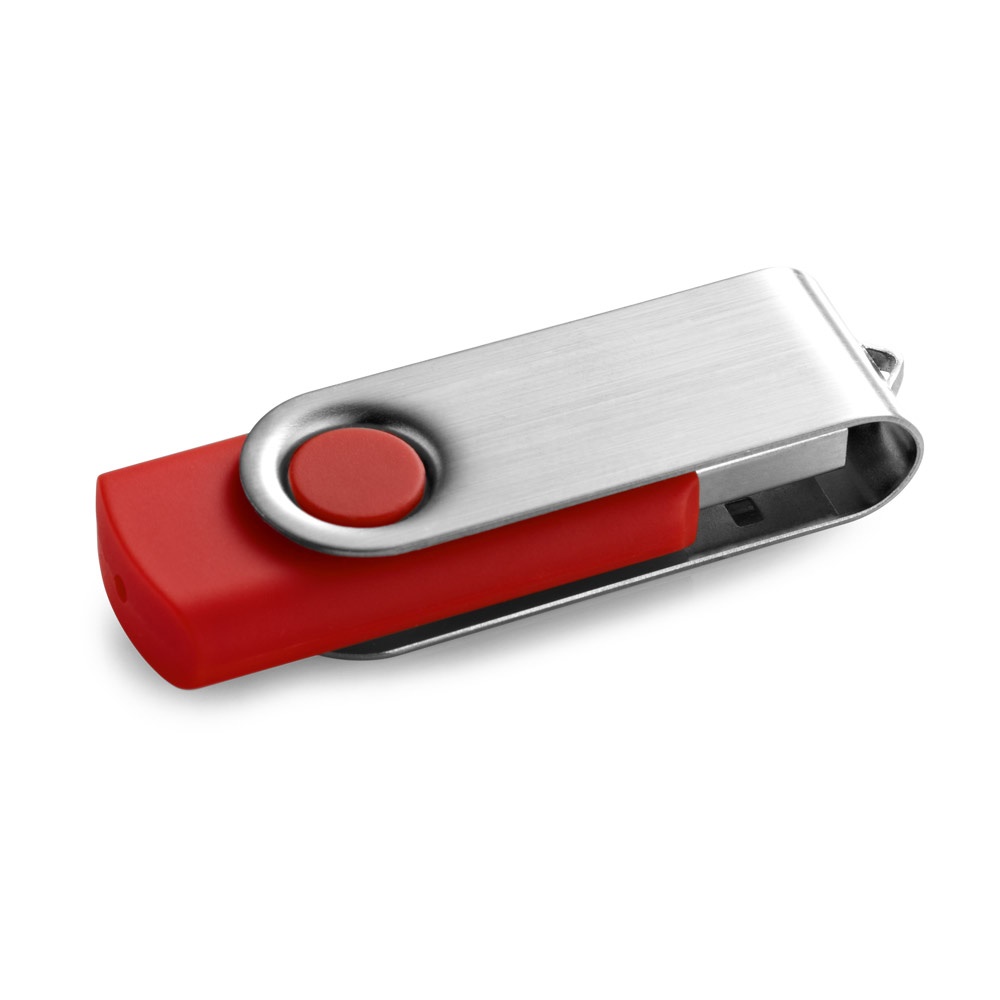 CLAUDIUS 8GB. 8 GB USB-stick met metalen clip - Rood