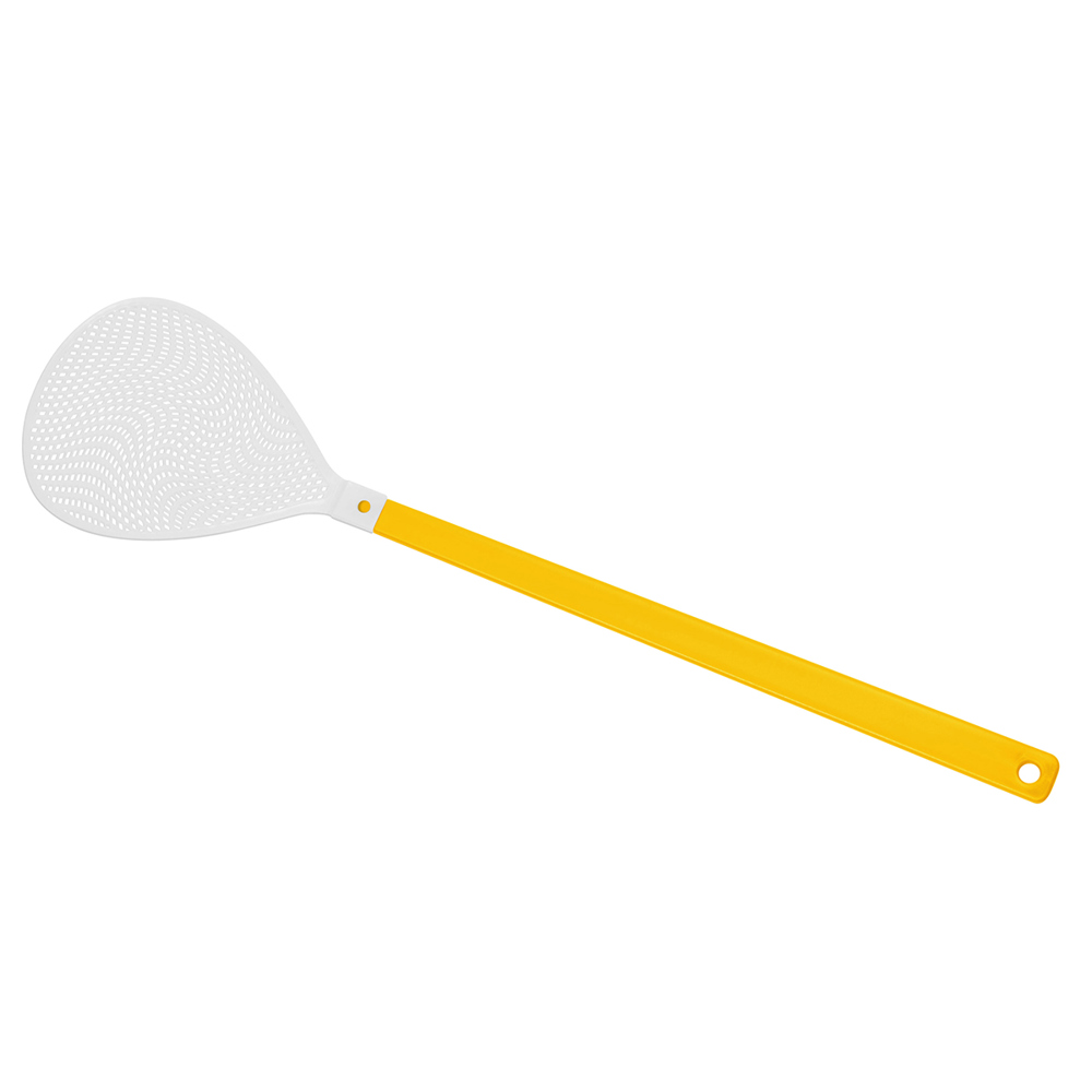 Vliegenmepper "ovaal" - geel/wit