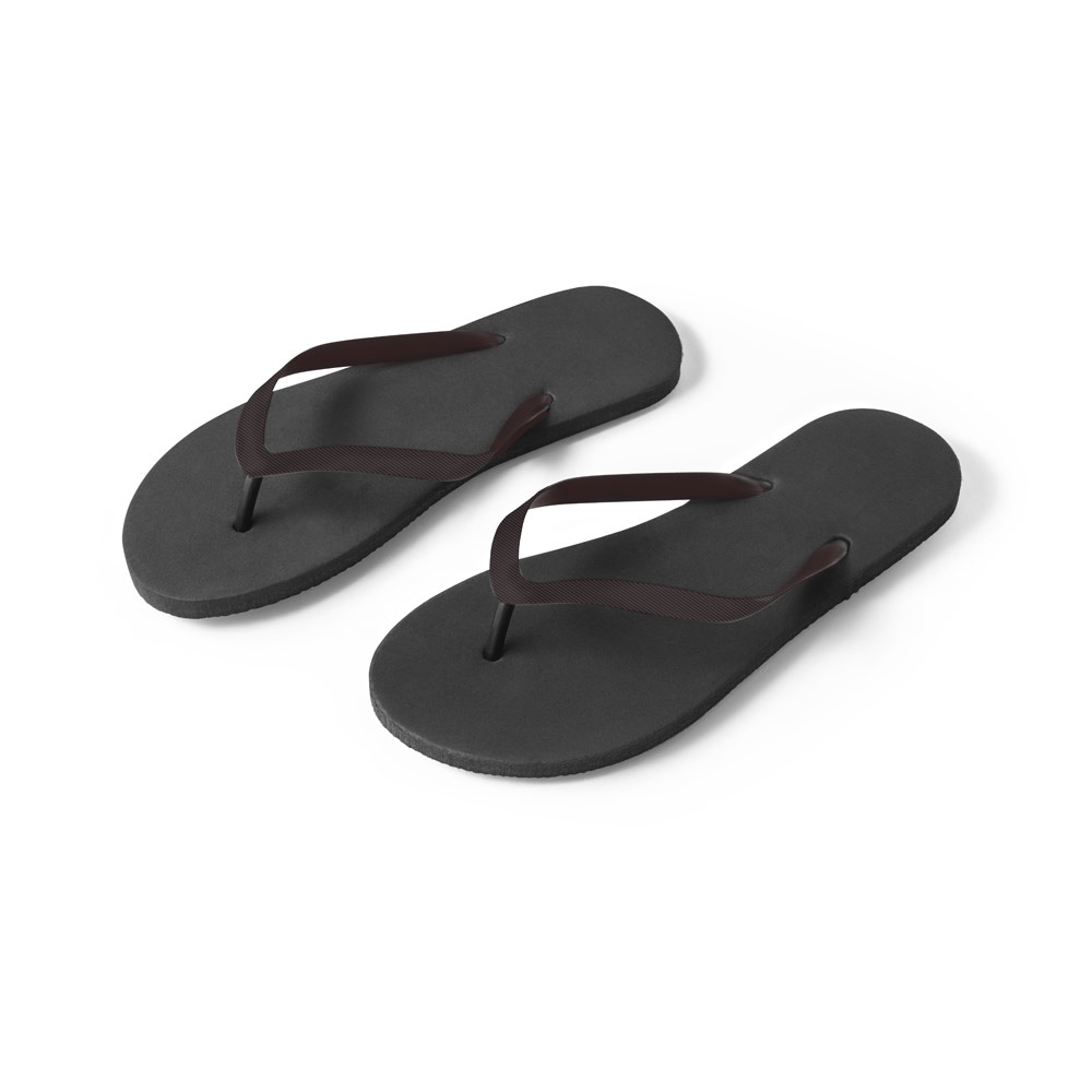 MAUPITI L / XL. Comfortabele slippers met EVA-zolen en PVC-bandjes - Zwart