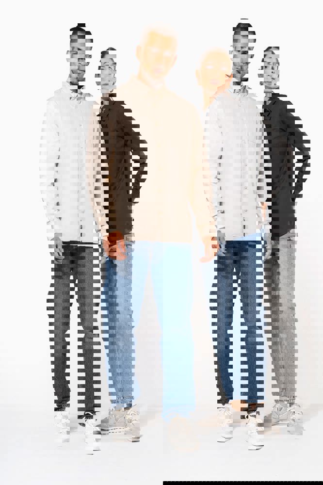 K586 - Herenoverhemd met lange mouwen van katoen Nevada