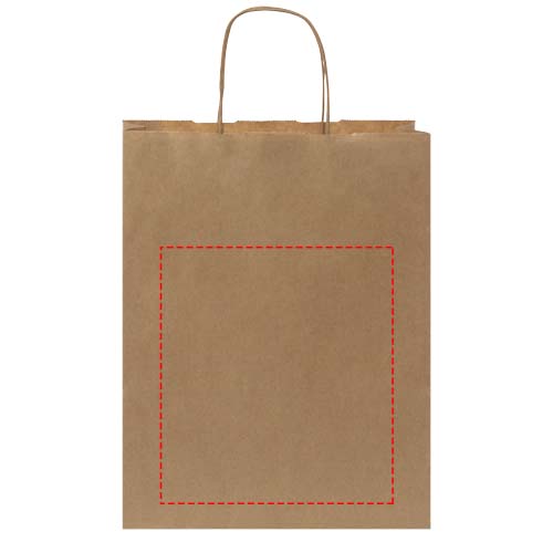 Papieren tas 80 g/m2 gemaakt van kraftpapier met gedraaide handgrepen - 25 x 11 x 32 cm