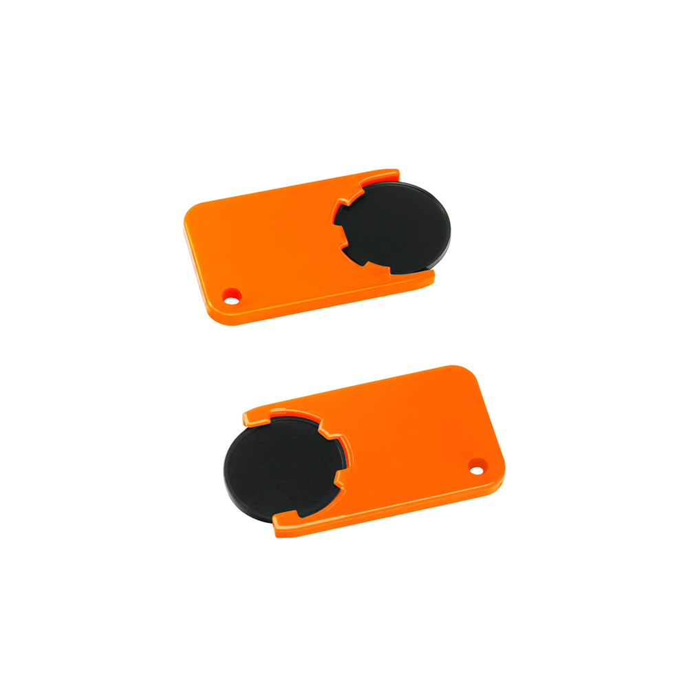 Chiphouder met winkelwagenmuntje 1€ "Beta" - Zwart/Oranje