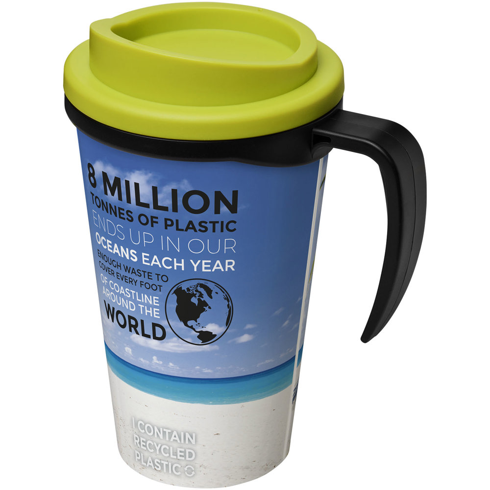 Brite Americano® grande 350 ml geïsoleerde beker - Zwart, Lime