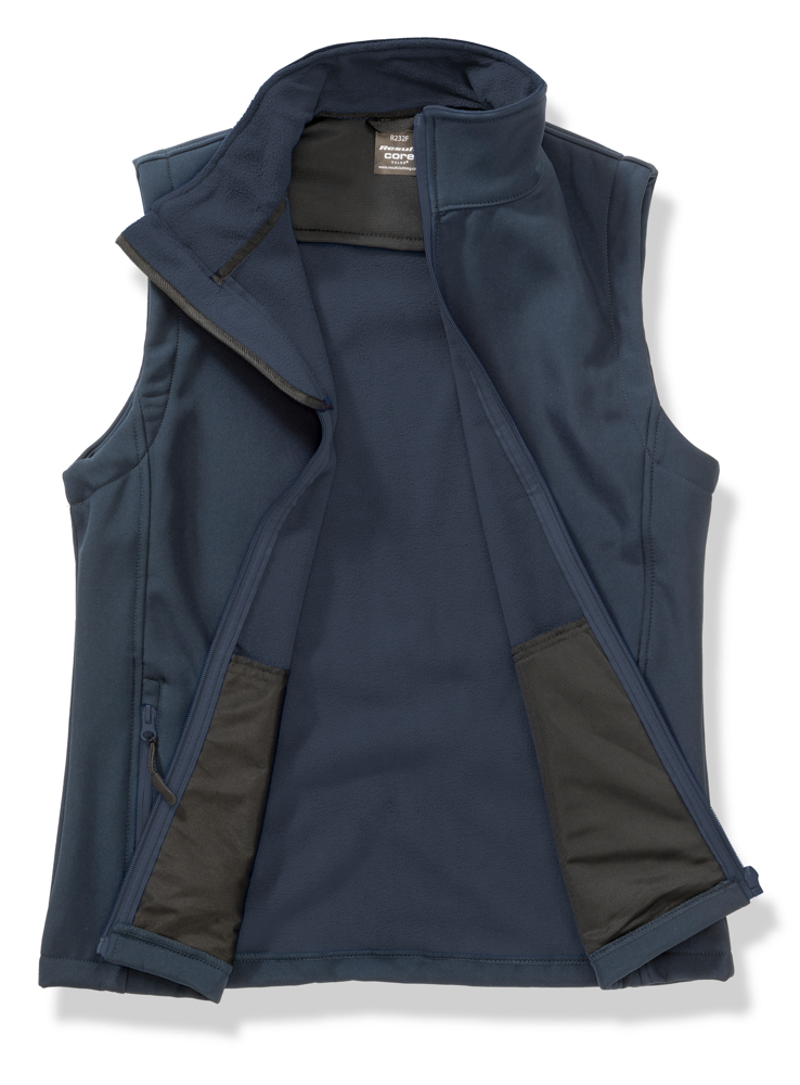 R232F - Core Ladies Printable Softshell Bodywarmer - Navy/Navy
