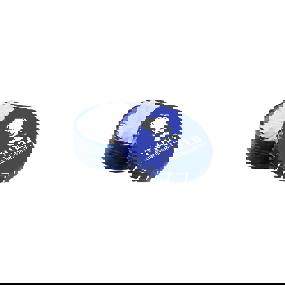 Super mini clic-clac blikje gevuld met pepermunt - Blauw