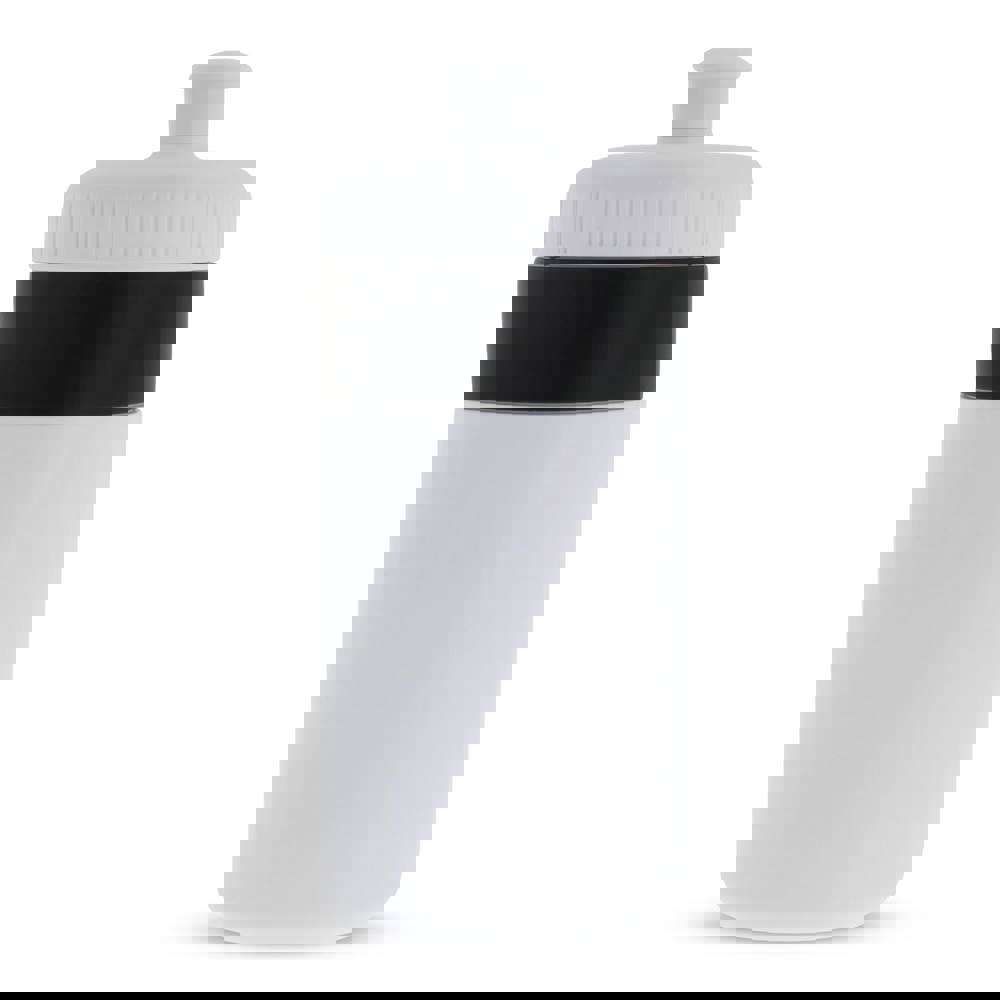 Sportbidon met rand 500ml - Wit / Zwart