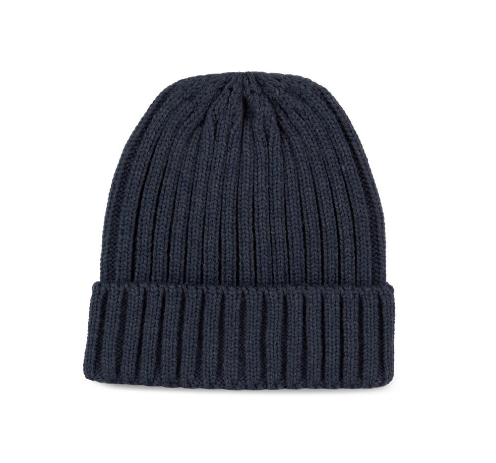 KP953 - Dubbel geribde muts met omslag - navy
