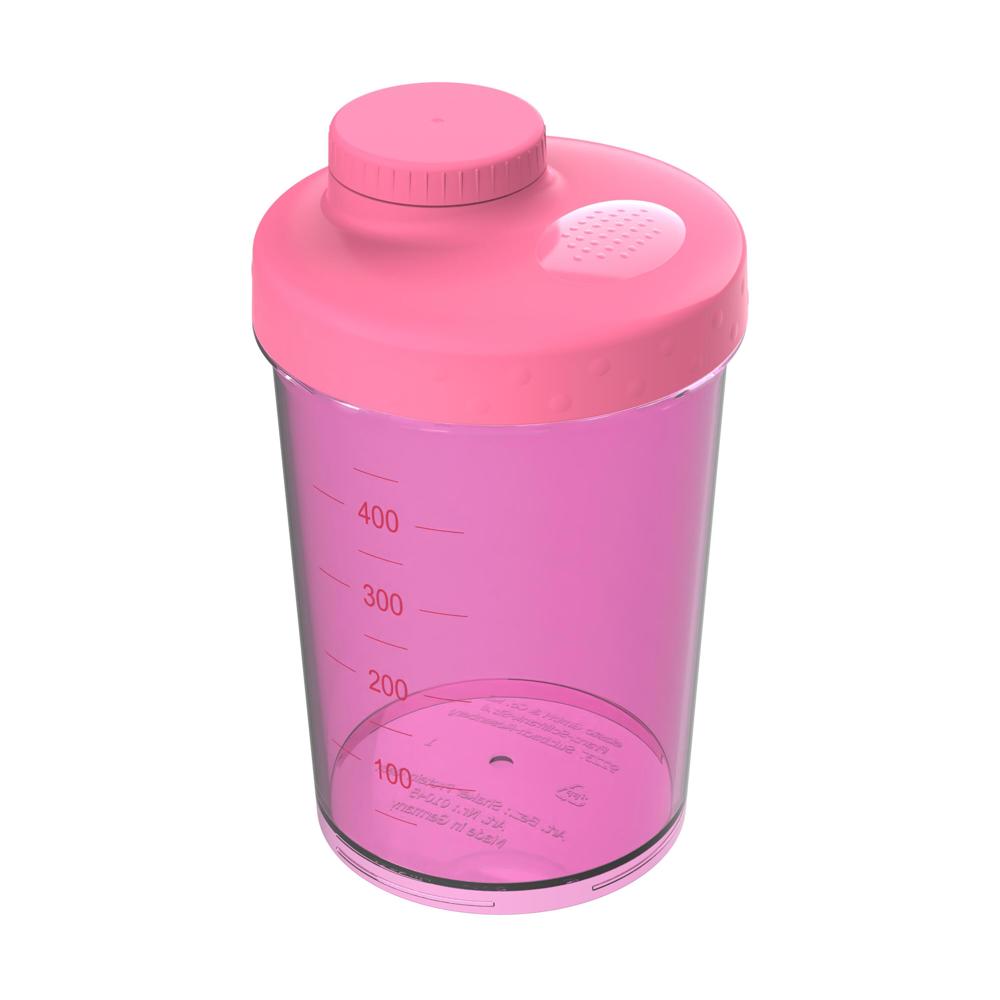 Shaker "Energie", 0,40 l - transparant-roze/roze