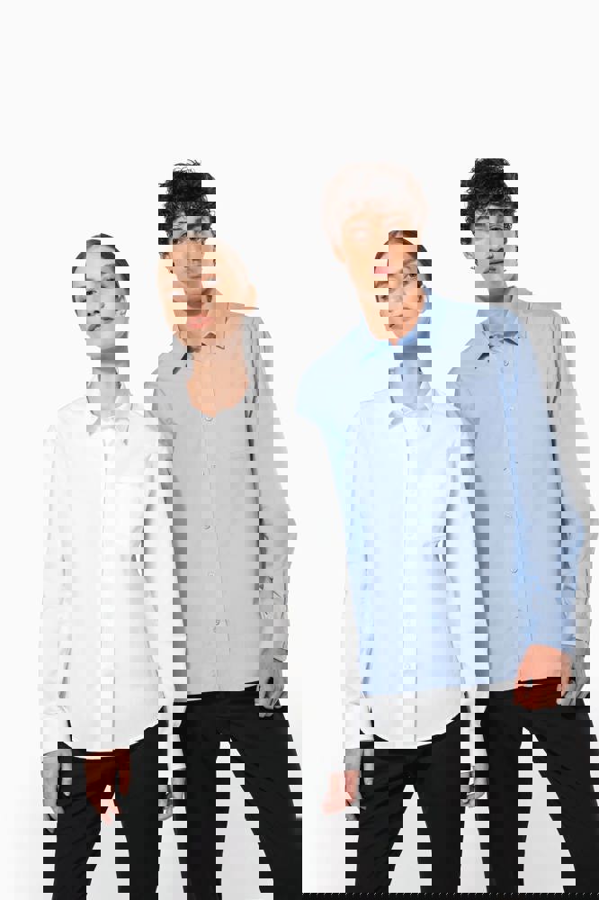 K541C - Heren poplin overhemd lange mouwen