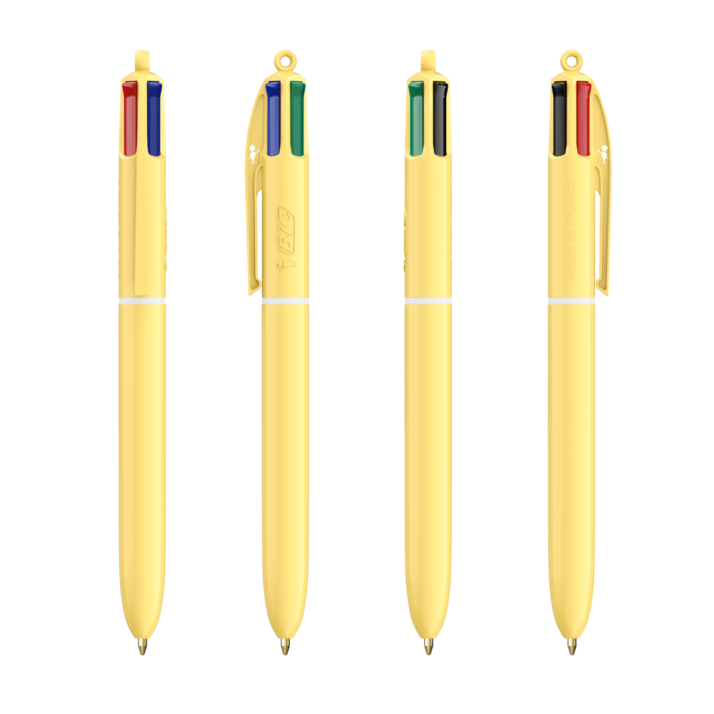 BIC® 4 Colours® Pastel + Lanyard - Pastel geel
