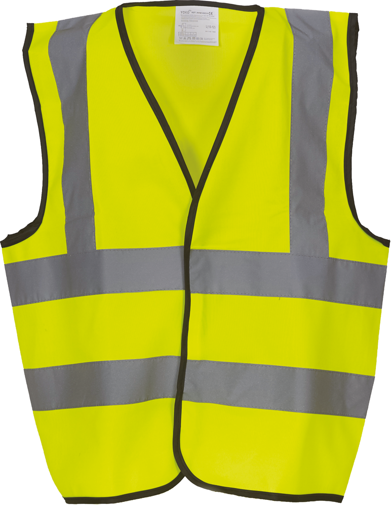 YHVW100CH - Veiligheidshesje voor kinderen met 2 Banden & Bretels - Hi Vis Yellow