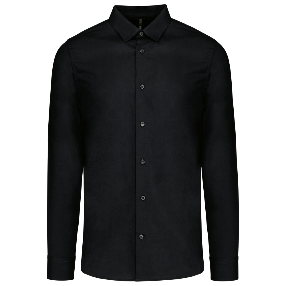 - Herenoverhemd in popeline met lange mouwen