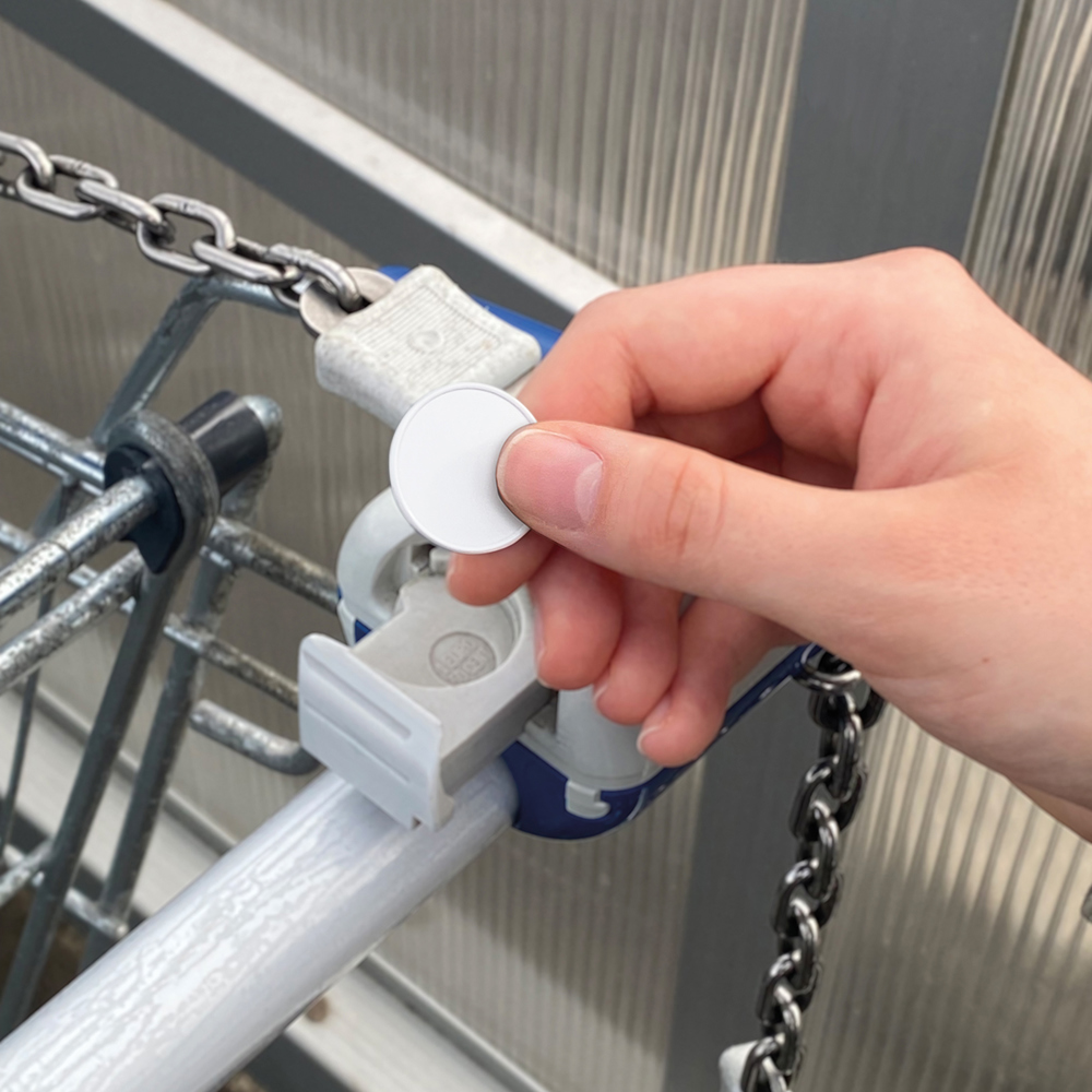 Chiphouder met winkelwagenmuntje 1€ "Alpha"