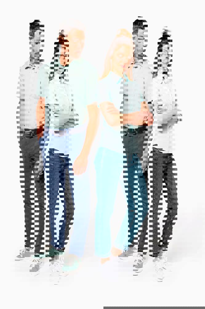 K548C - Overhemd in onderhoudsvriendelijk polykatoen-popeline korte mouwen dames