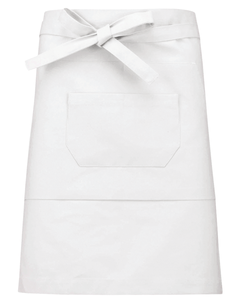 K898 - Katoenen halflang schort - White