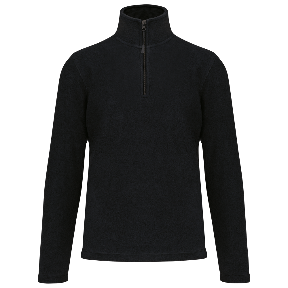 - Enzo - Fleece met ritskraag - Black