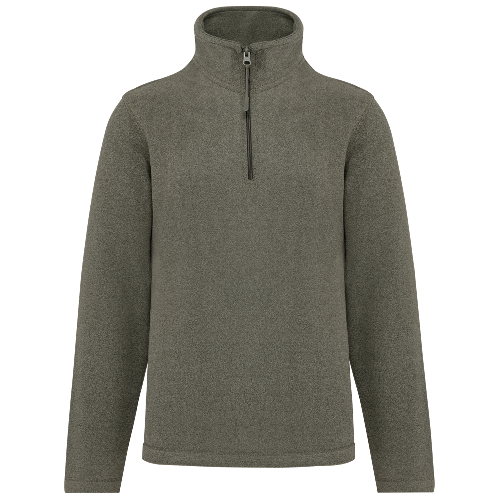 - Enzo - Fleece met ritskraag - Green Marble Heather