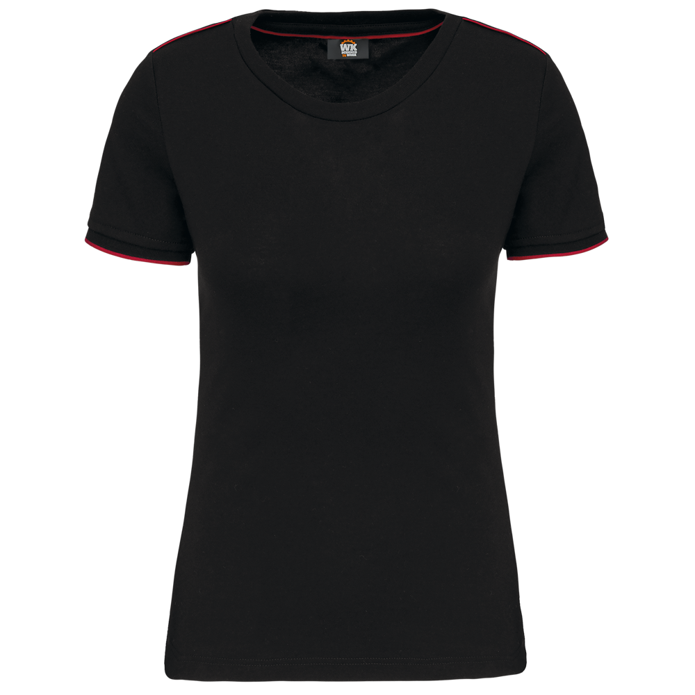 WK3021 - Dames-t-shirt Day To Day korte mouwen - Black / Red
