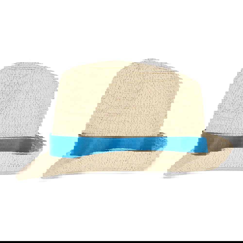 Strohoed met gekleurde band