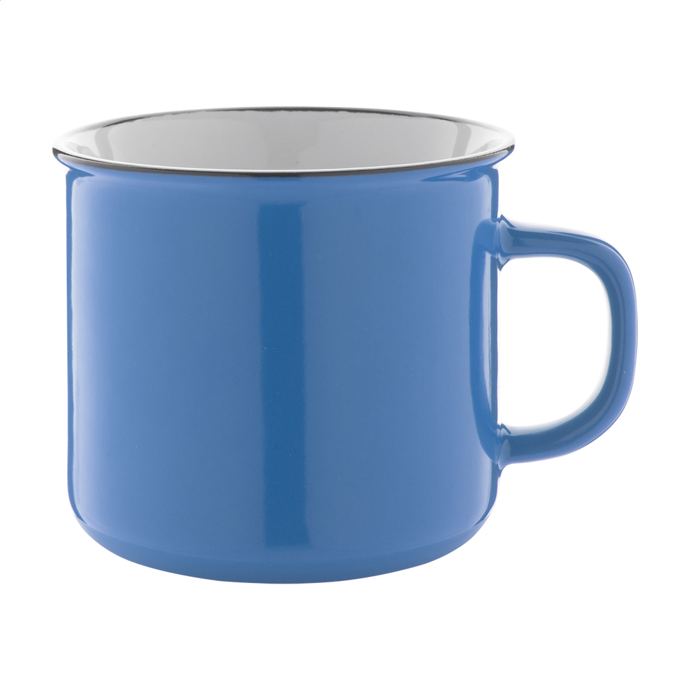 Woodstock - vintage mok - licht blauw/wit