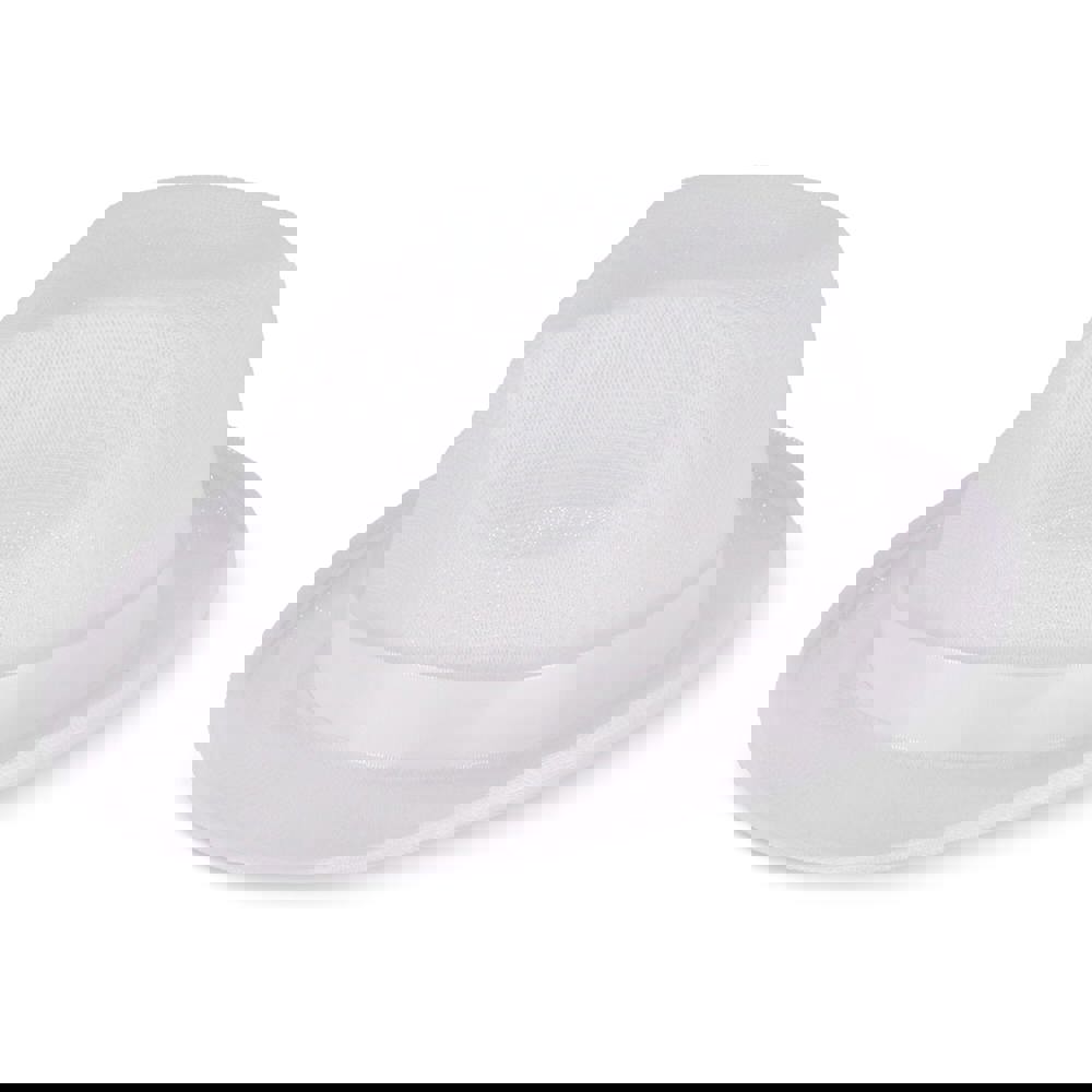 Polyester hoed met band - Wit