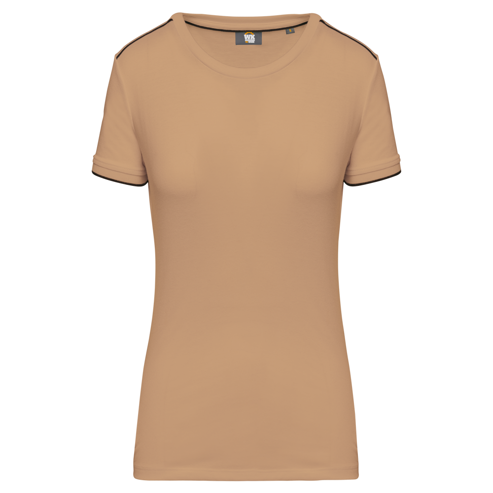 WK3021 - Dames-t-shirt Day To Day korte mouwen - Camel / Black