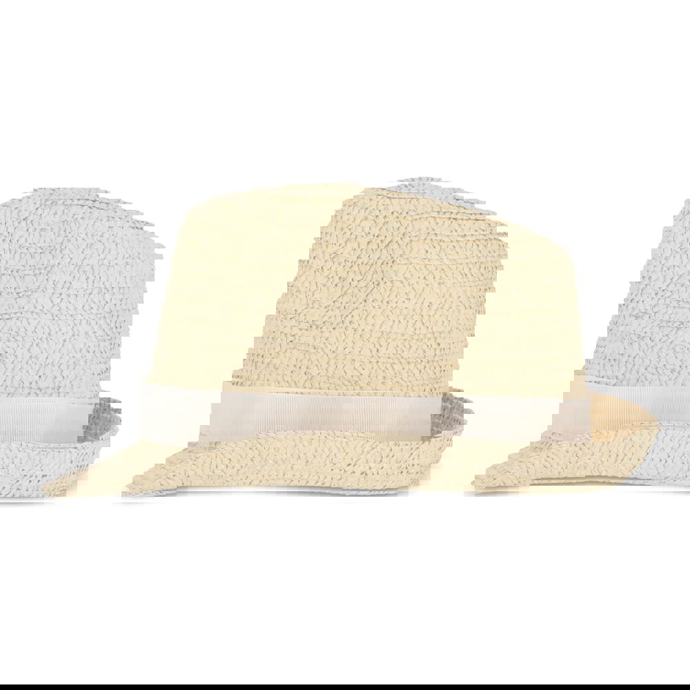 Strohoed met gekleurde band