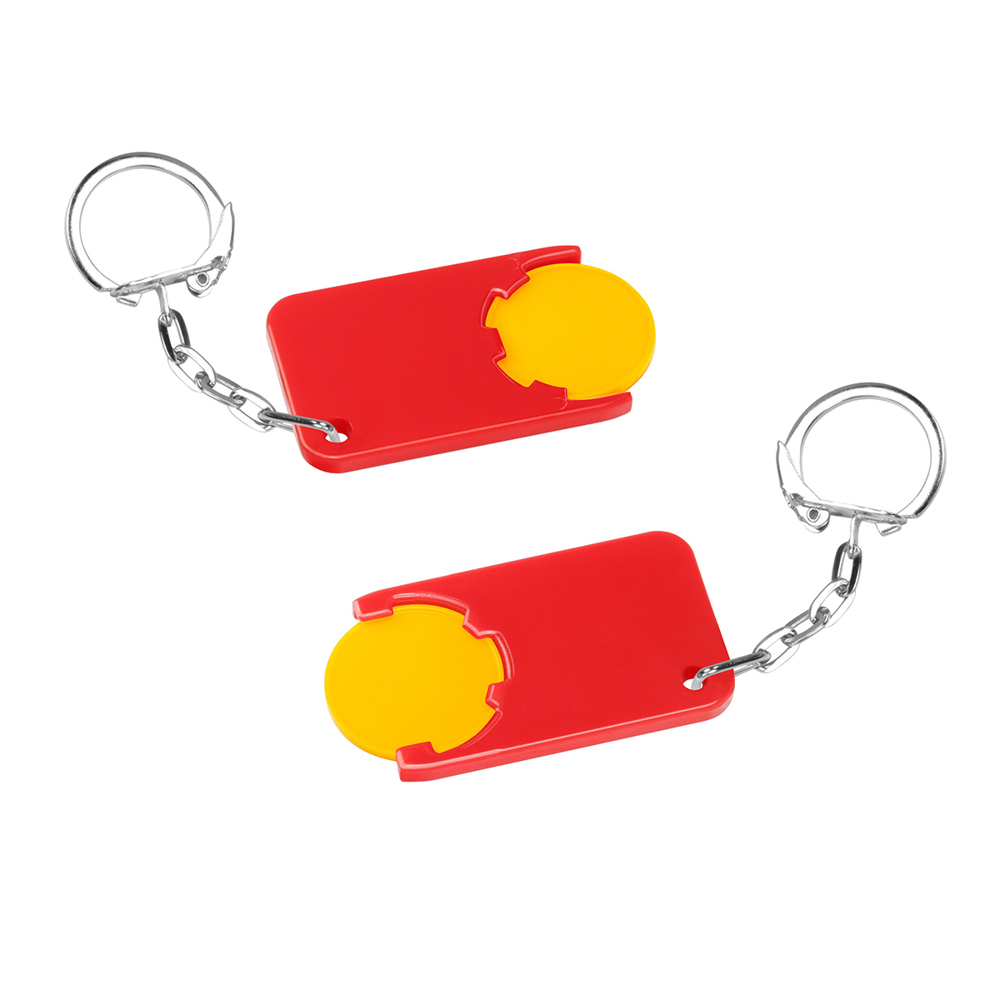 Chiphouder met winkelwagenmuntje 1€ "Beta" - geel/rood