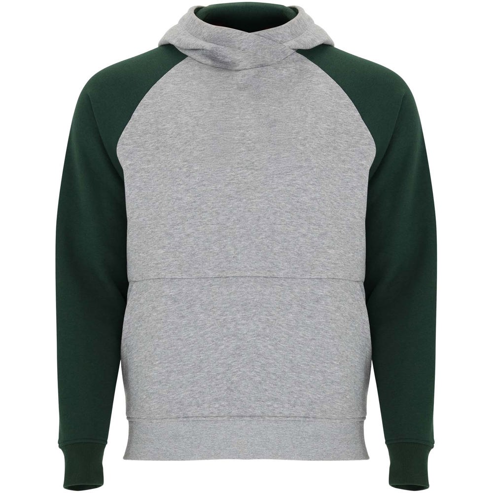 Badet tweekleurige kinderhoodie - Gemêleerd grijs, Flessengroen