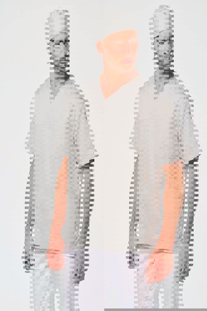 WK507C - Unisex tuniek met korte mouwen in polykatoen