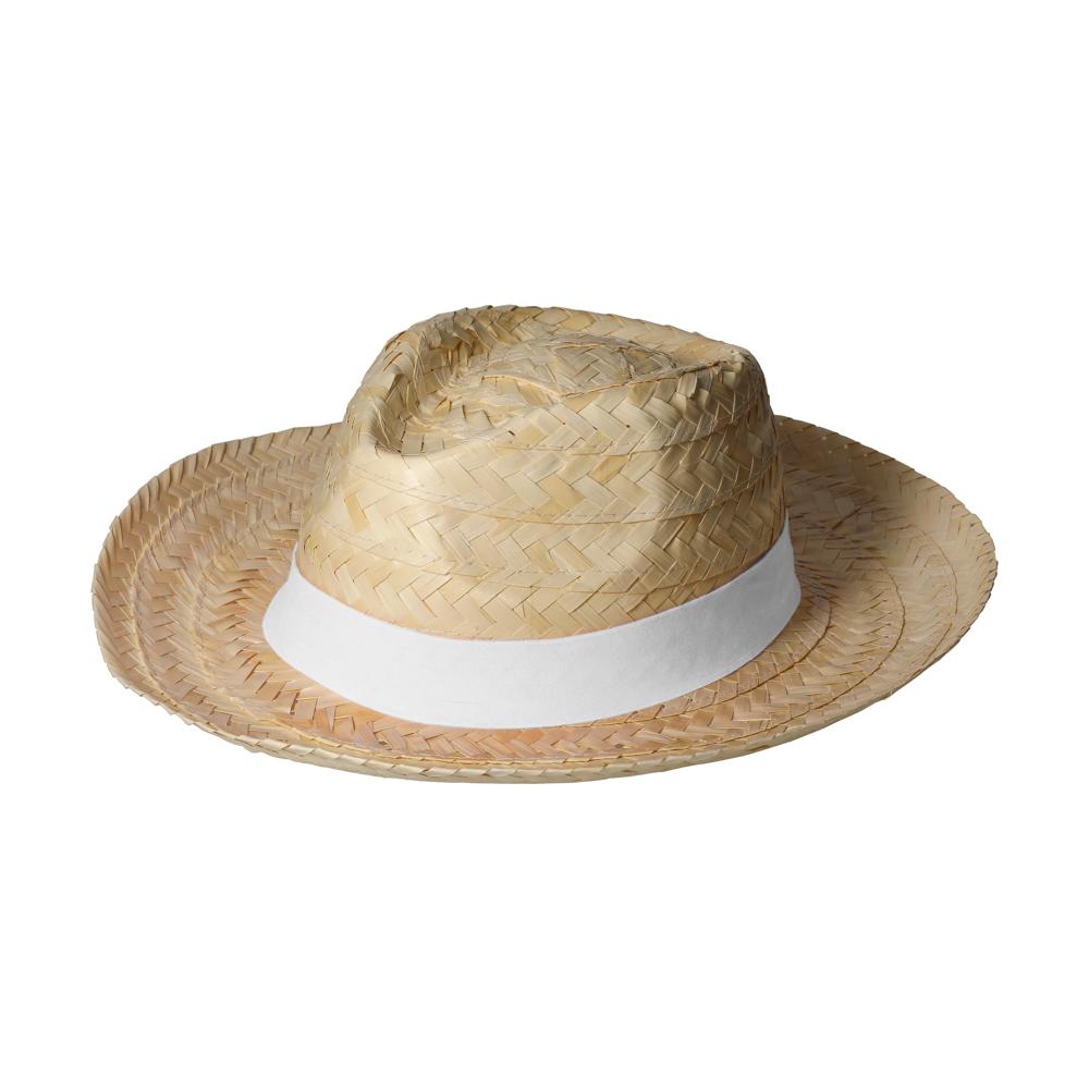 Strohoed "Austin" - natuur/wit