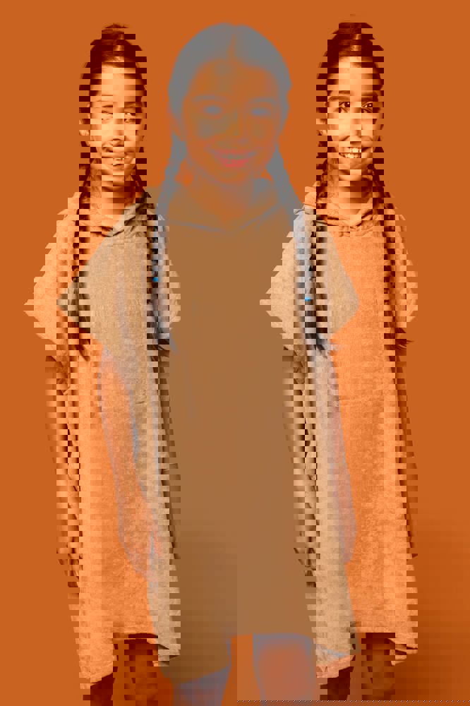 PA582X - Kinderponcho met capuchon van badstof