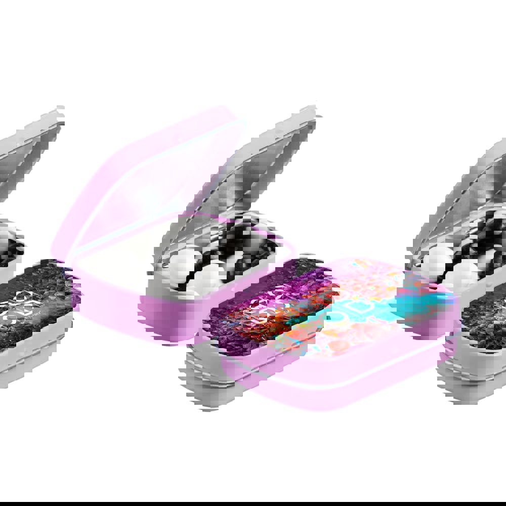 Mini scharnierblikje met snoep - Roze