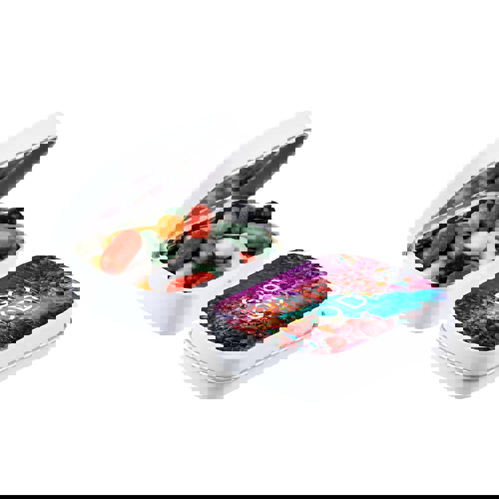 Mini scharnierblikje met snoep