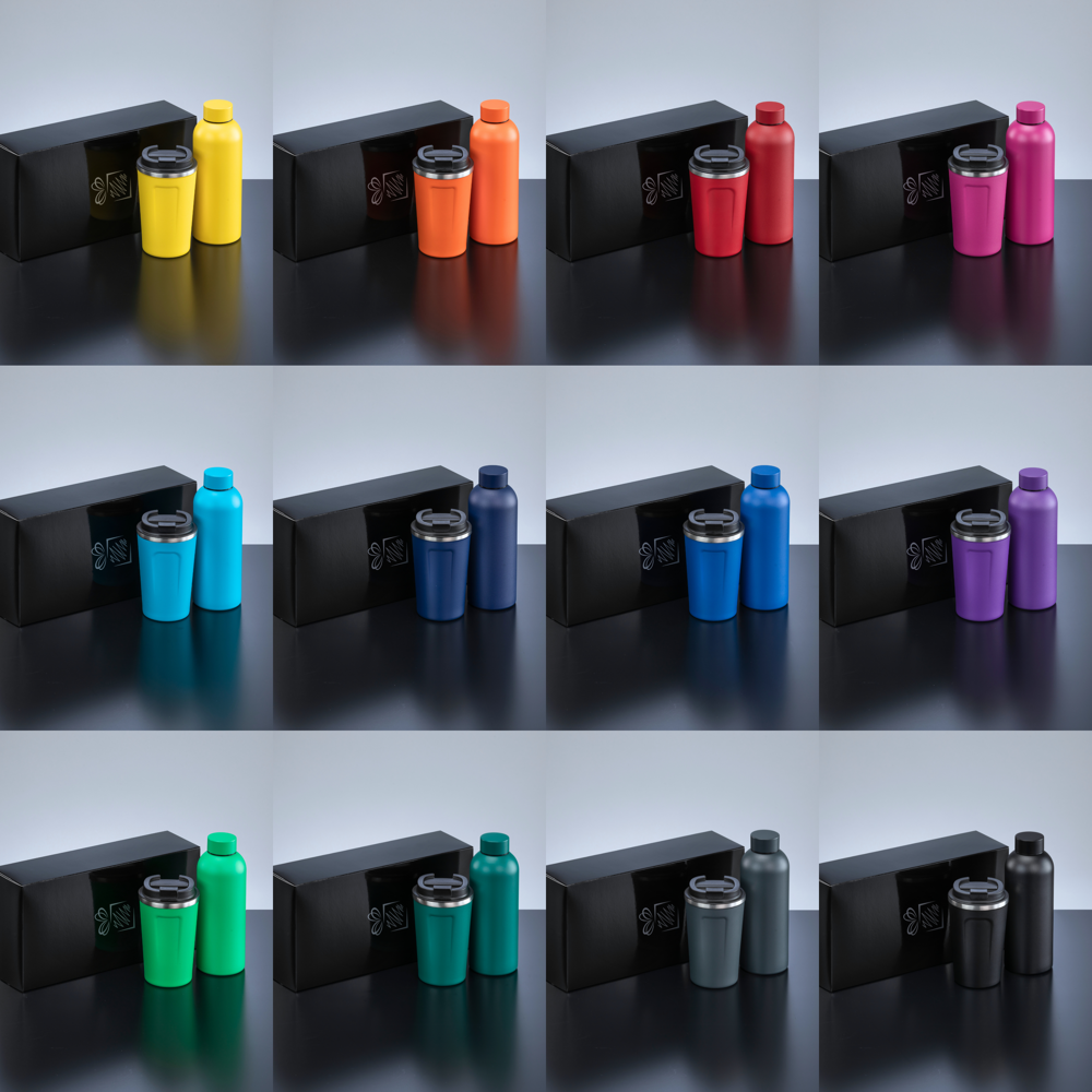 Nordic Set: thermische waterfles 500 ml & koffiemok 350 ml