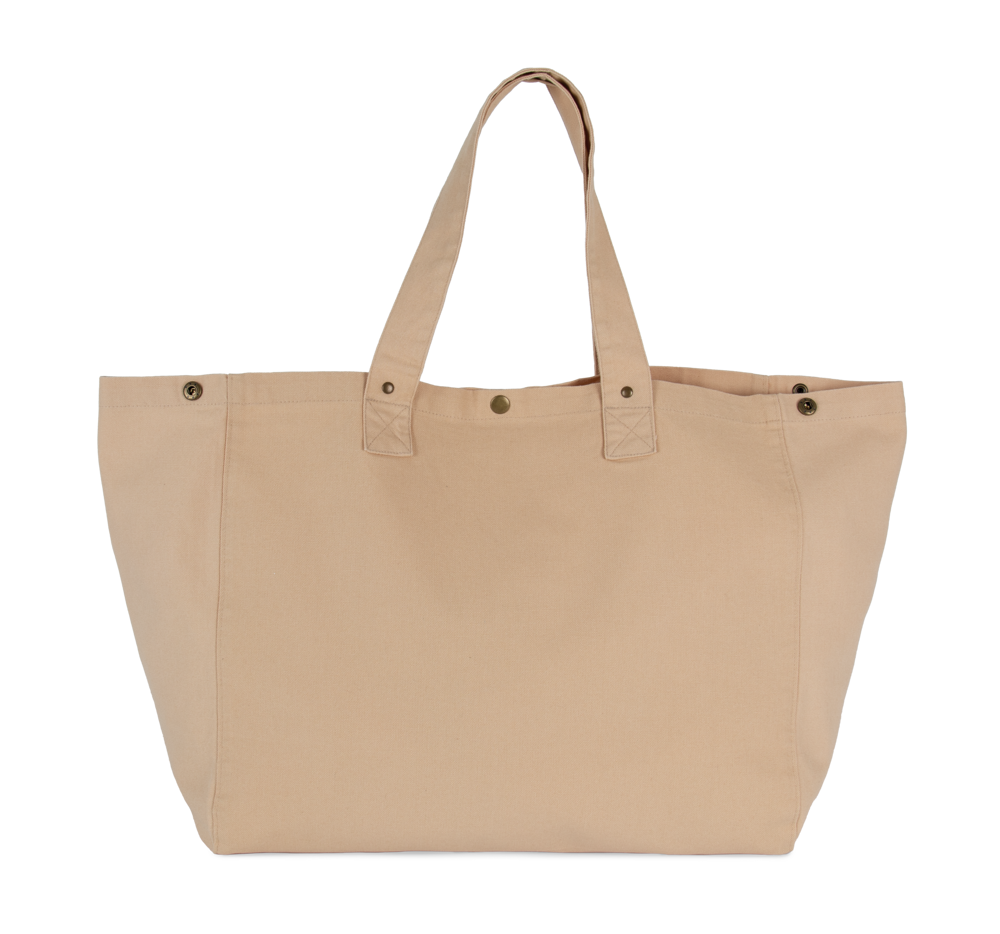 KI3208 - Shopper van verwassen katoen - Washed Nude Peach