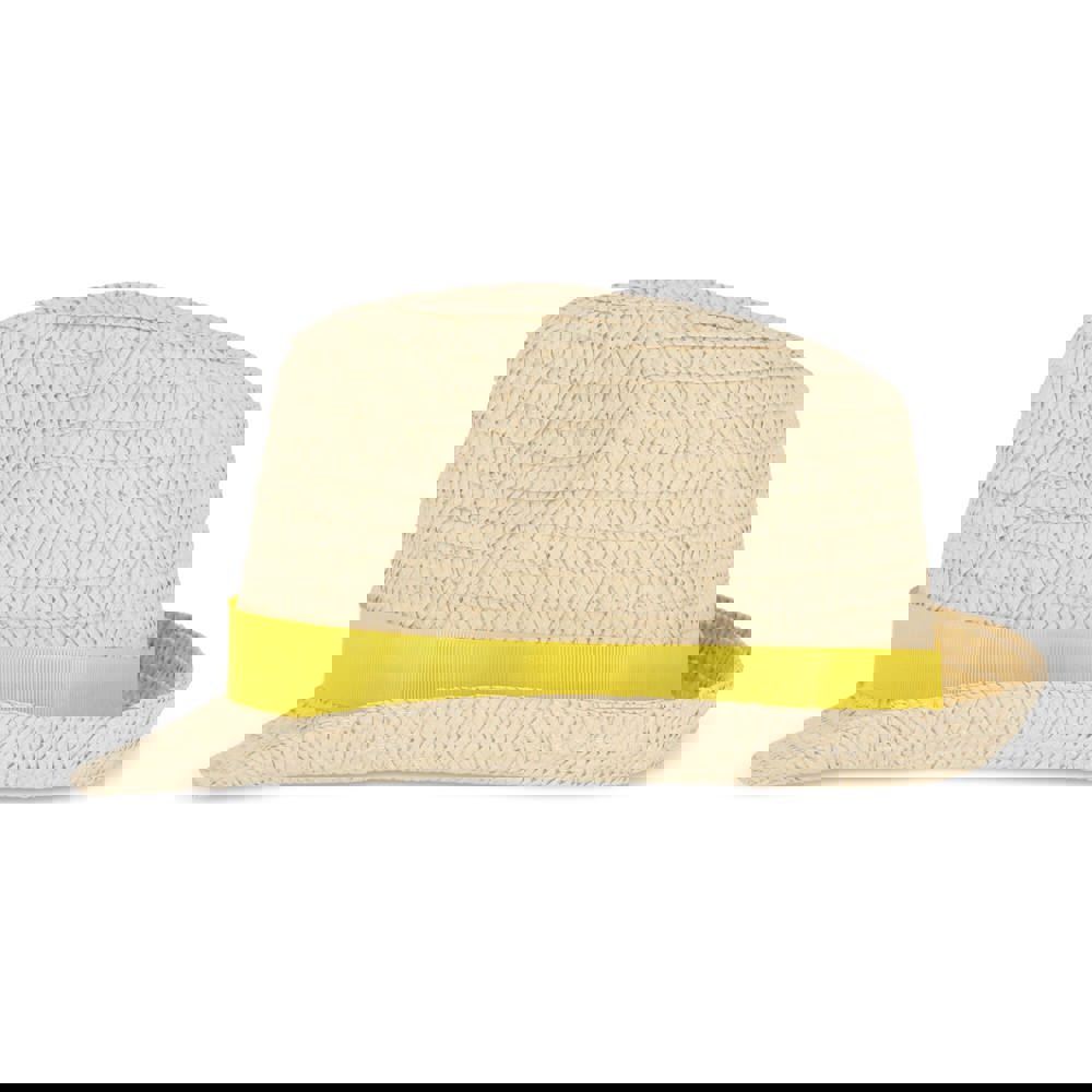 Strohoed met gekleurde band