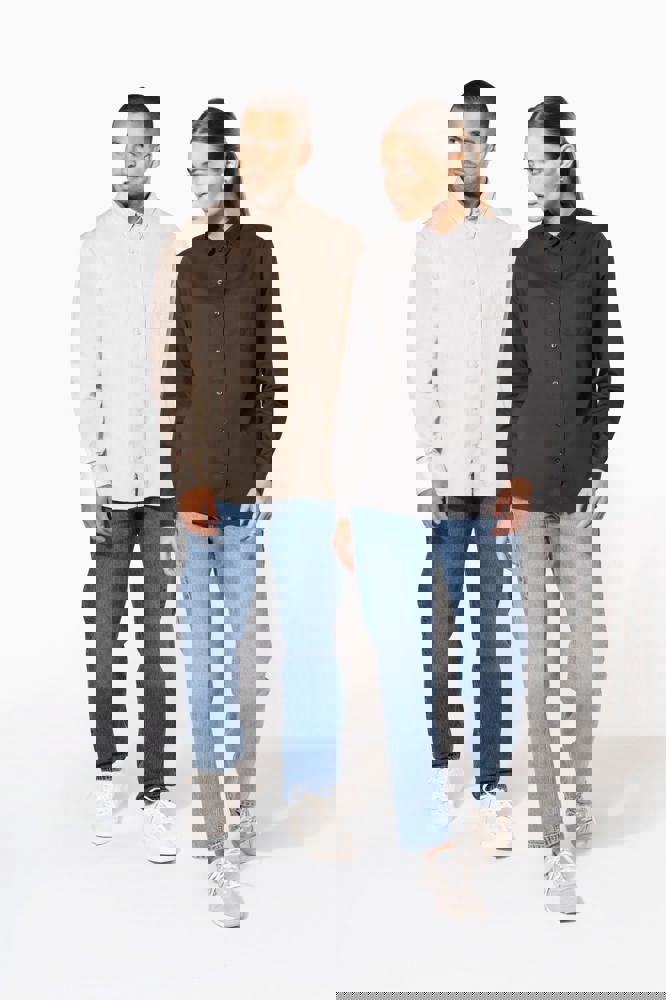 K586 - Herenoverhemd met lange mouwen van katoen Nevada