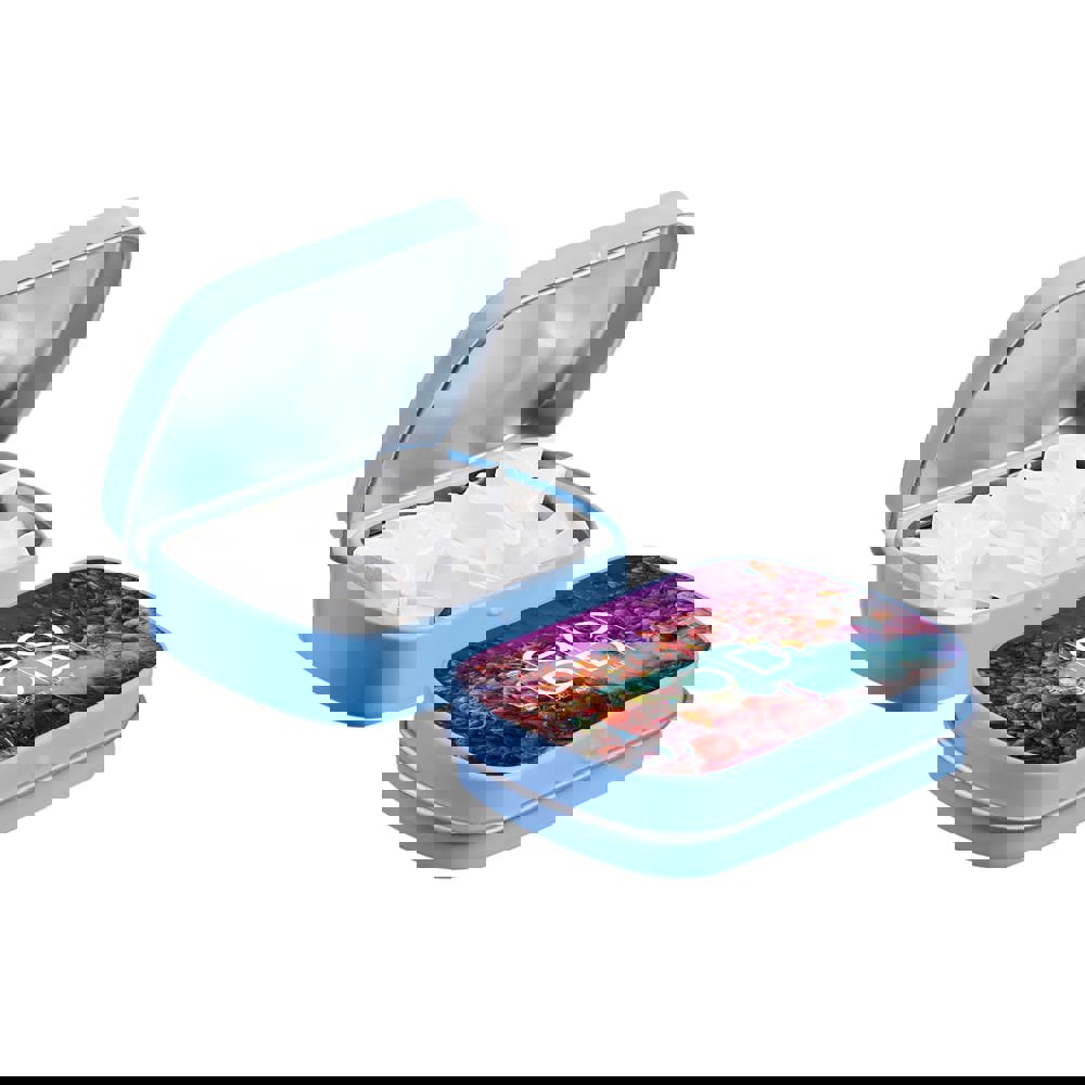 Mini scharnierblikje met vorm pepermunt - Lichtblauw