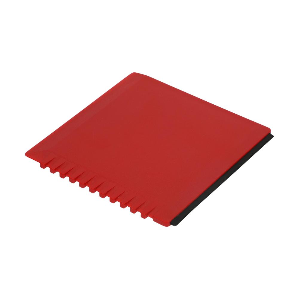 Eiskrabber "Vierkant" met waterafstreper - standaard rood