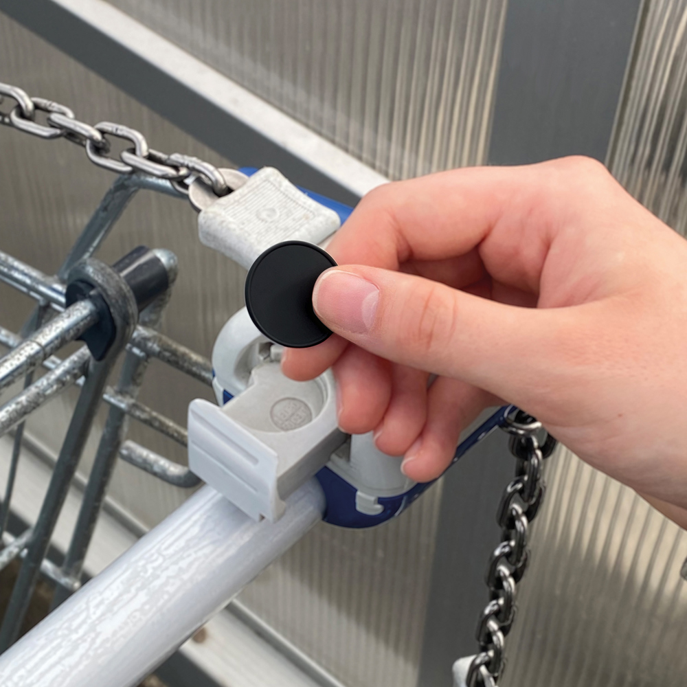 Chiphouder met winkelwagenmuntje 1€ "Alpha"